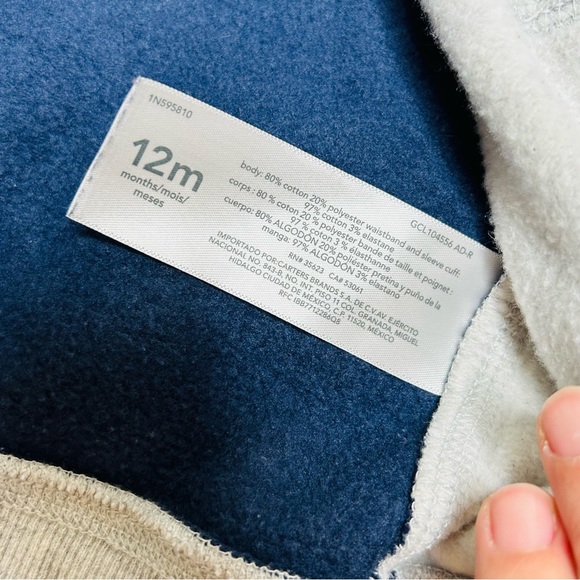 3/$12 Gray & Navy Blue Zip Up Hooded Jacket - Picture 4 of 5